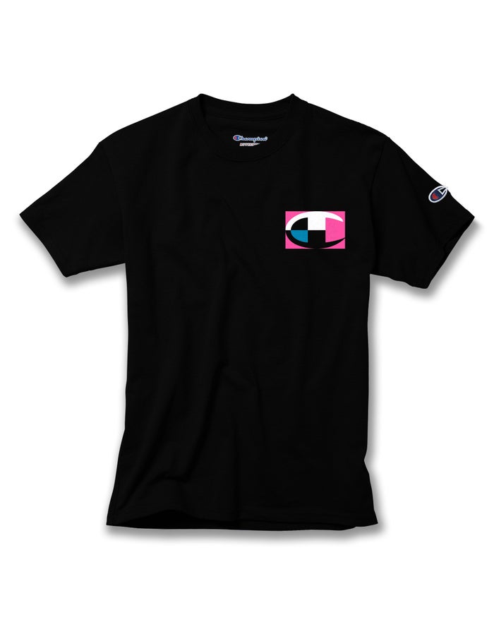 Champion Cotton Retro Colorblock Logos - Svart T-Skjorte Gutt - Norge 357IZWCTP